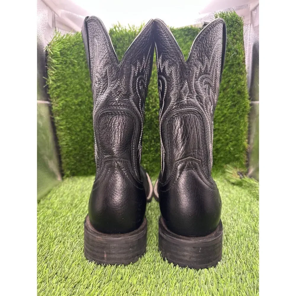 Ariat Big Rig 10063870 Western Boot Men's 11 Black Leather Cowboy Ranch Mid-Calf